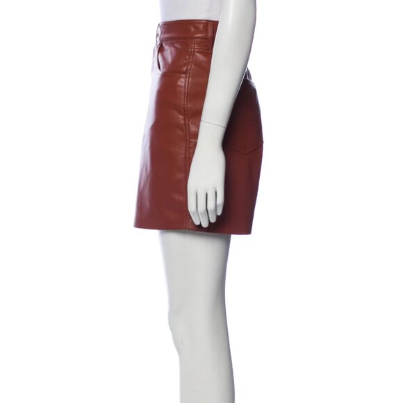 Nanushka Pleather Mini Shorts w/ Tags Size: M in Brown - Picture 4 of 11